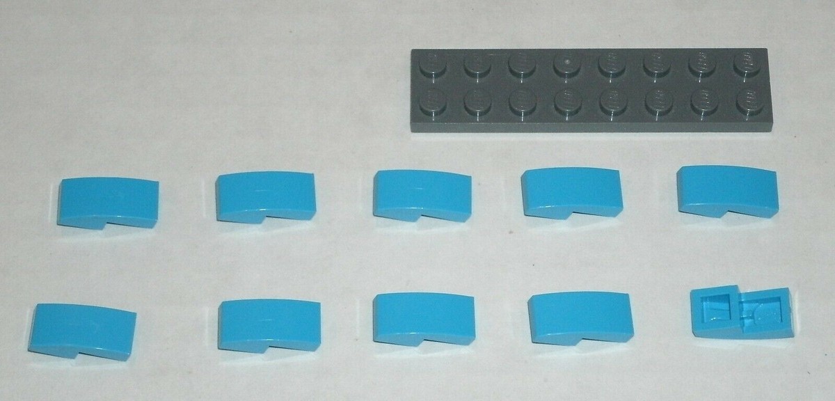 LEGO NEW 1x2x0.66 Dark Azure Slope Curved (10x) 6137300 Brick