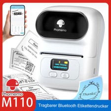 Phomemo M110 Etikettendrucker Barcode Beschriftungsgerät Tragbarer Bluetooth LOT