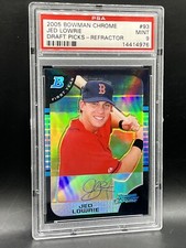 2005 Bowman Chrome Draft Picks Rookie Refractor Jed Lowrie PSA 9 Red Sox RC #93