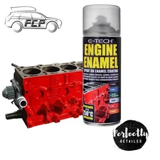 E-Tech Red Engine Enamel Spray On 400ml Heat Resistant High Temp Paint