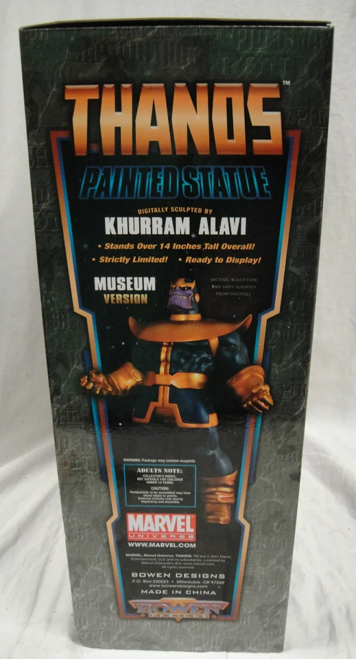  Diseños de arco firmados y bocetos ESTATUA DE MUSEO THANOS VENGADORES Marvel Sideshow Foto 3 de 4