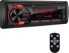 Bluetooth Car Stereo Marine Radio: Single Din LCD Display Audio System - Indash