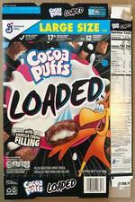 EMPTY Cocoa Puffs Loaded LS Cereal Box Sonny The Cuckoo Bird GM FLATTENED 2023