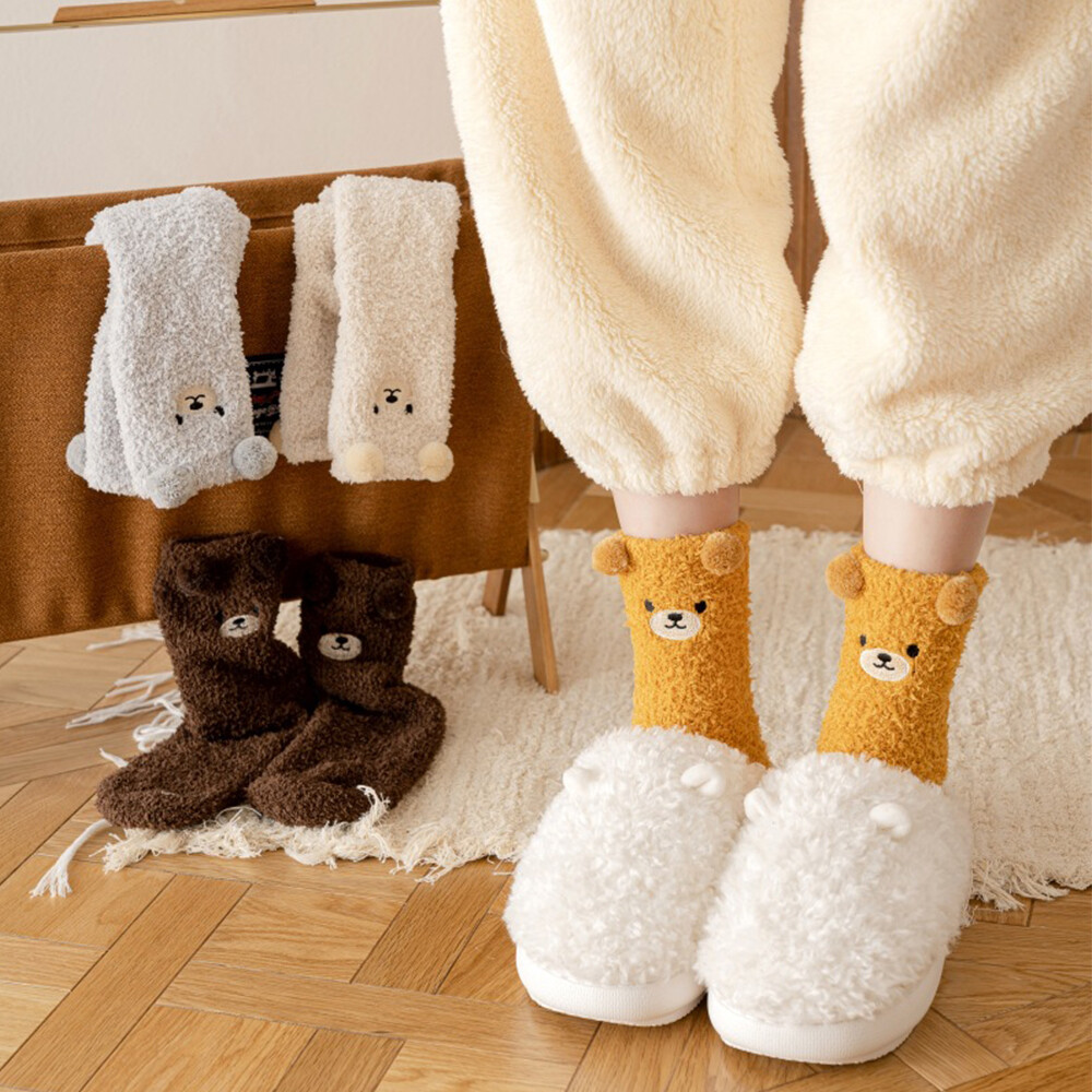 SAOLA Chaussettes De Sol Pour Dormir À L'intérieur Et À La Maison Solides Et ~