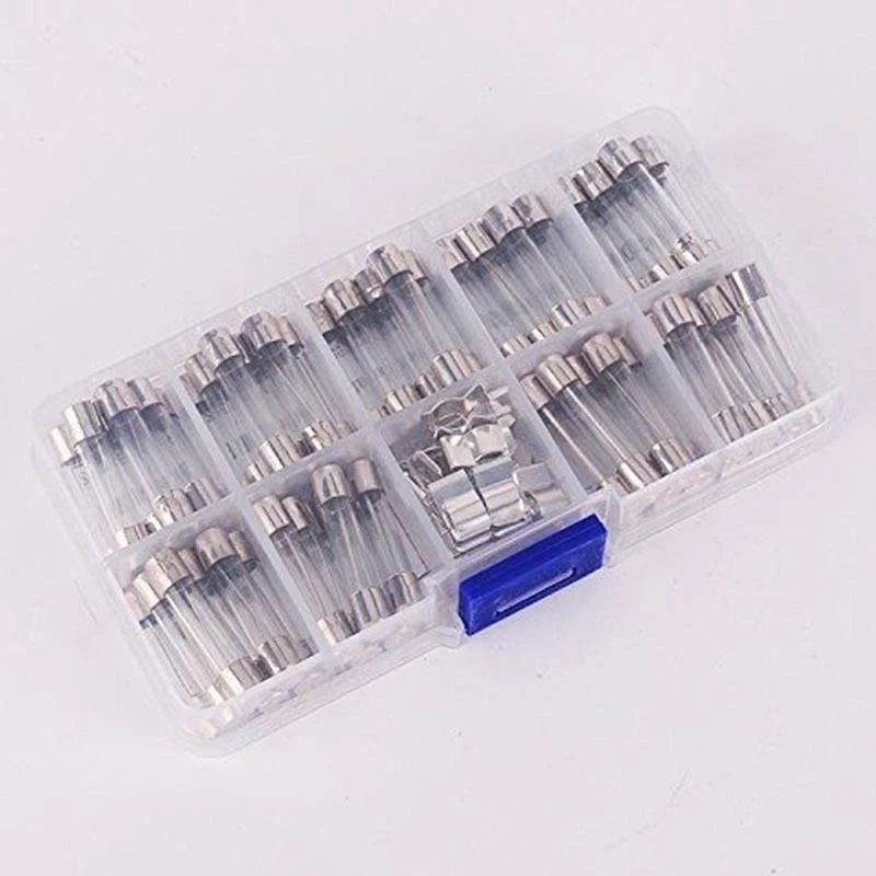 72шт 6 x 30 мм стеклянная трубка предохранитель держатель ассортимент набор 0,5/1/2/3/5/10/15/20/30A набор - Изображение 2 из 4