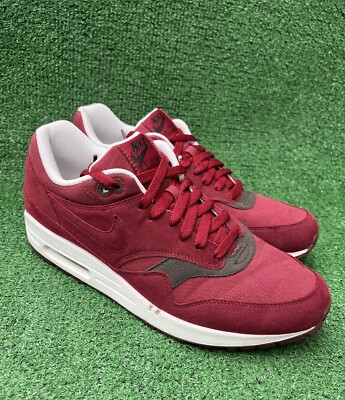 Nike Air Max 1 Team Red Velvet Brown 308866-601 Mens Size 11.5  Pre-owned No Box