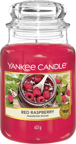 Red Raspberry Scented, Classic 22Oz Large Jar Single Wick Candle, over 110 Hours