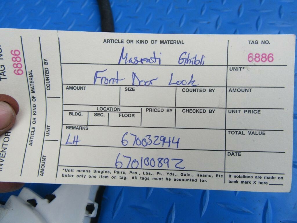 Maserati Ghibli Quattroporte front left door lock latch #6886