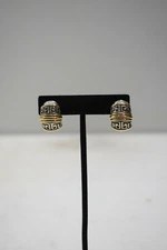 Earrings Gold Silver Etched Clip Earrings 