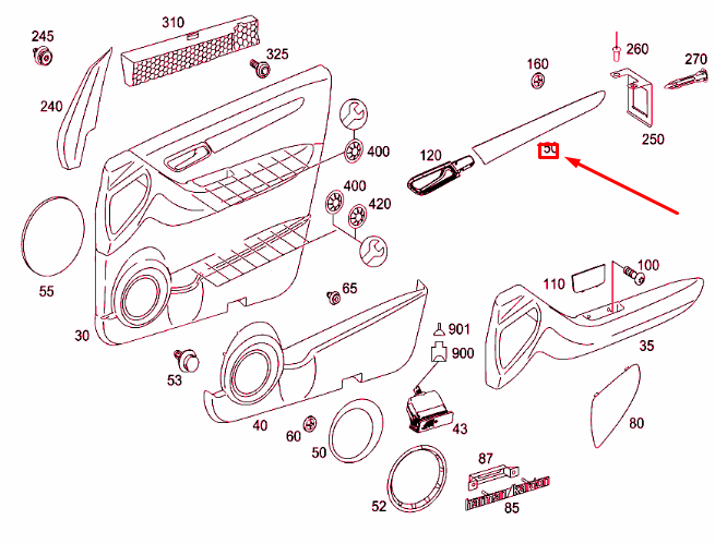Neu MERCEDES-BENZ A W169 Türverkleidung vorne links A1697271582 Original