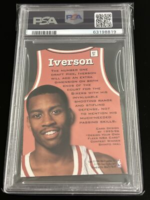 1996-97 Fleer Ultra Fresh Faces Die-Cut #5 Allen Iverson RC Rookie 