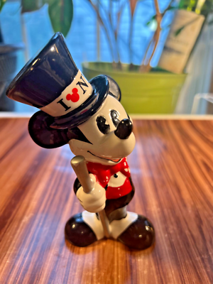Disney Mickey Mouse I Love NY限定 Disney Mickey Mouse I Love NY Ceramic Figurine Black Red Vintage