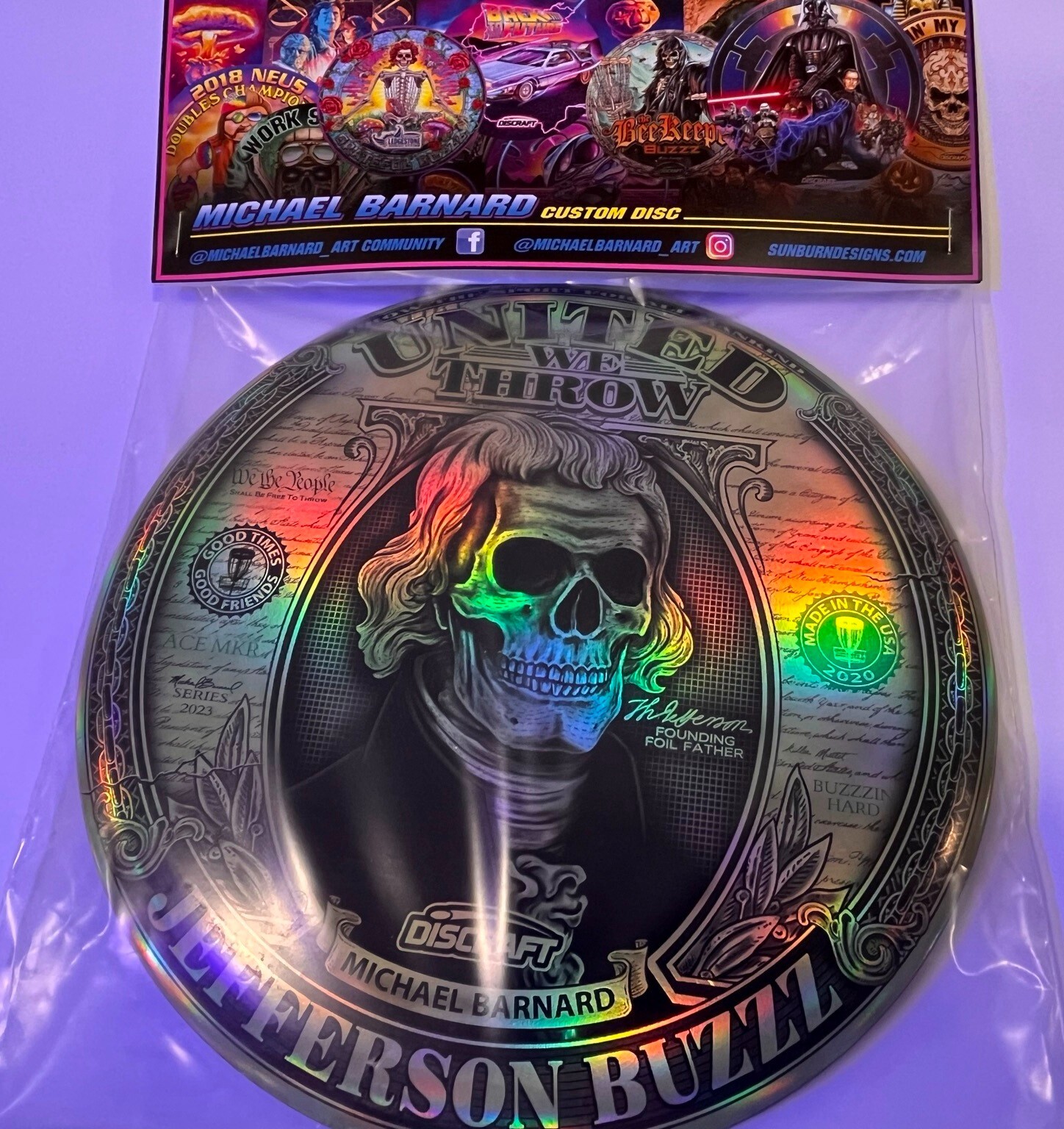 Discraft Buzzz United We Throw The Money Shot Barnard Signed MIP Disc Golf #2868 - Thumbnail 18