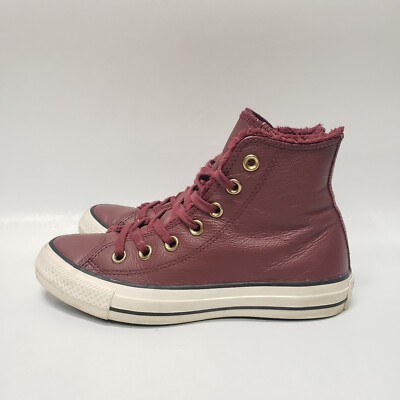 Converse Chuck Taylor All Star 553366C Faux Fur Hi Bordeaux Women's Sz 5.5  | eBay