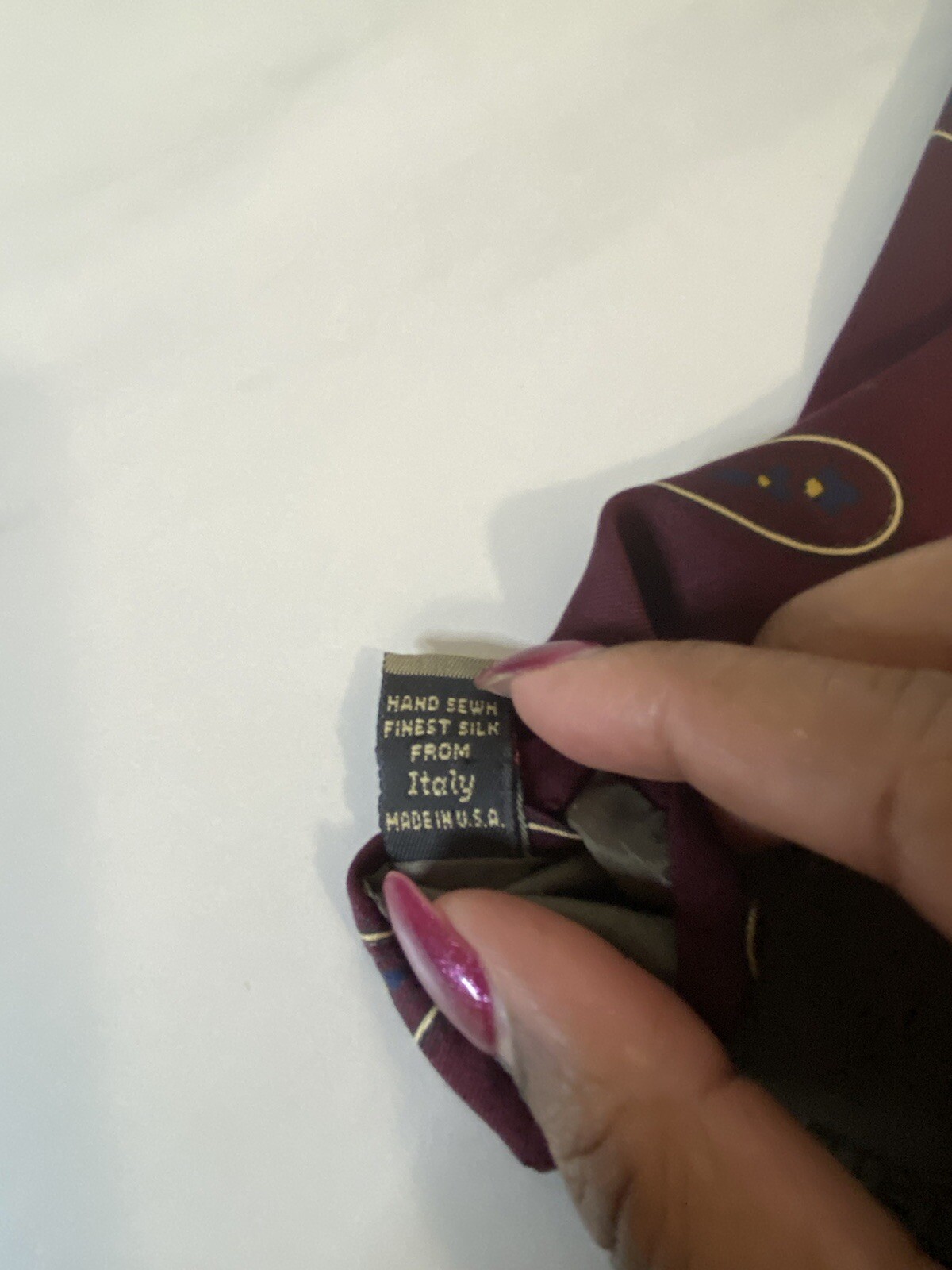 Vintage Robert Talbott Studio classic burgundy pa… - image 5