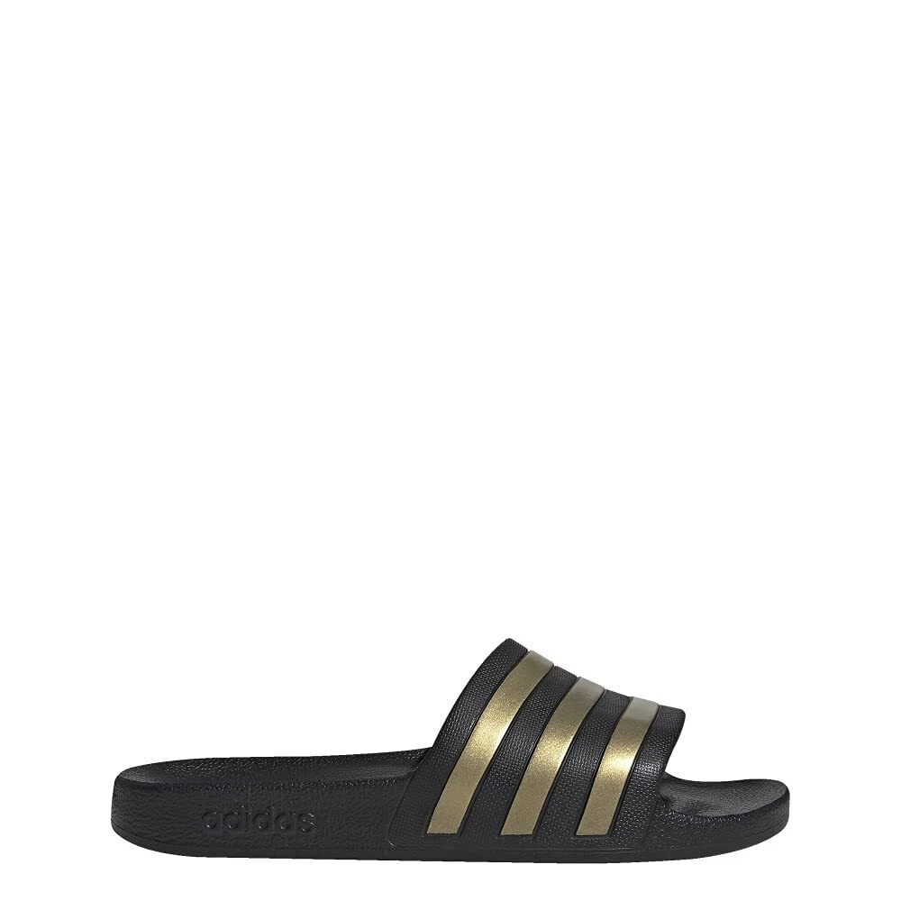 Adidas Unisex Adilette Aqua Slide Sandalo Nero Oro Metallizzato Nero 4 US Uomo