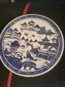 Antique chinese porcelain canton Tile (Rare form) c 1825 From Authority's ESTATE