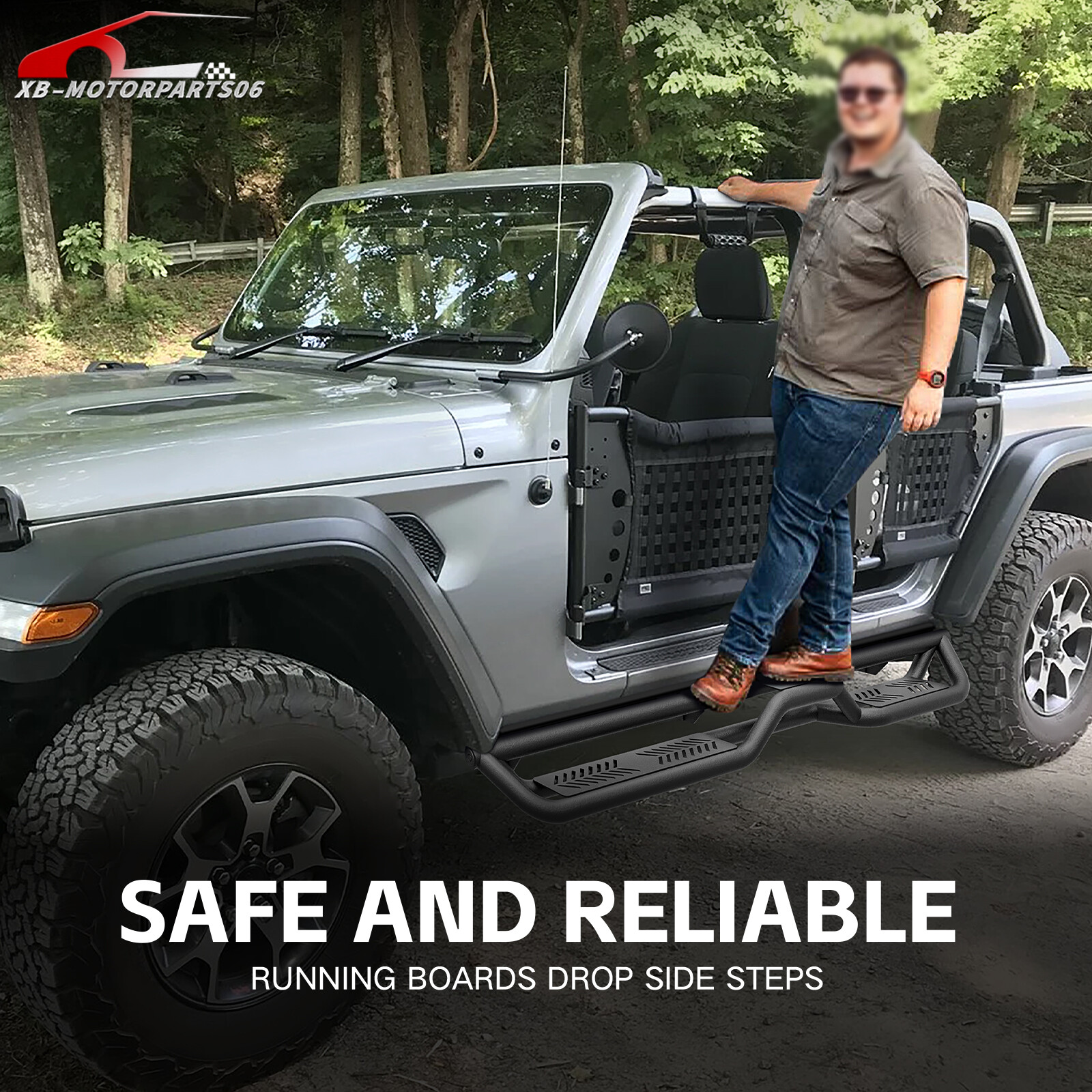 6'' Side Steps Running Boards For 18-2025 Jeep Wrangler JL JLU Unlimited 4 Doors