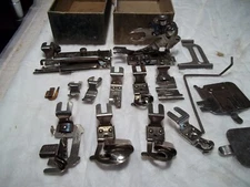 B3    Vintage Greist Sewing Machine Attachments with cardboard Box LOT