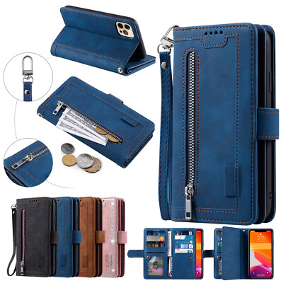 Zipper Leather Wallet Case For Samsung Galaxy S24 S23 Ultra Plus S22 S21+ S20 FE