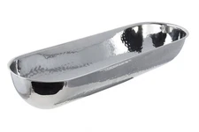 Bon Chef 61216 Stainless Steel Long Oval Snack Bowl Hammer Finish 2-1/2 Quart