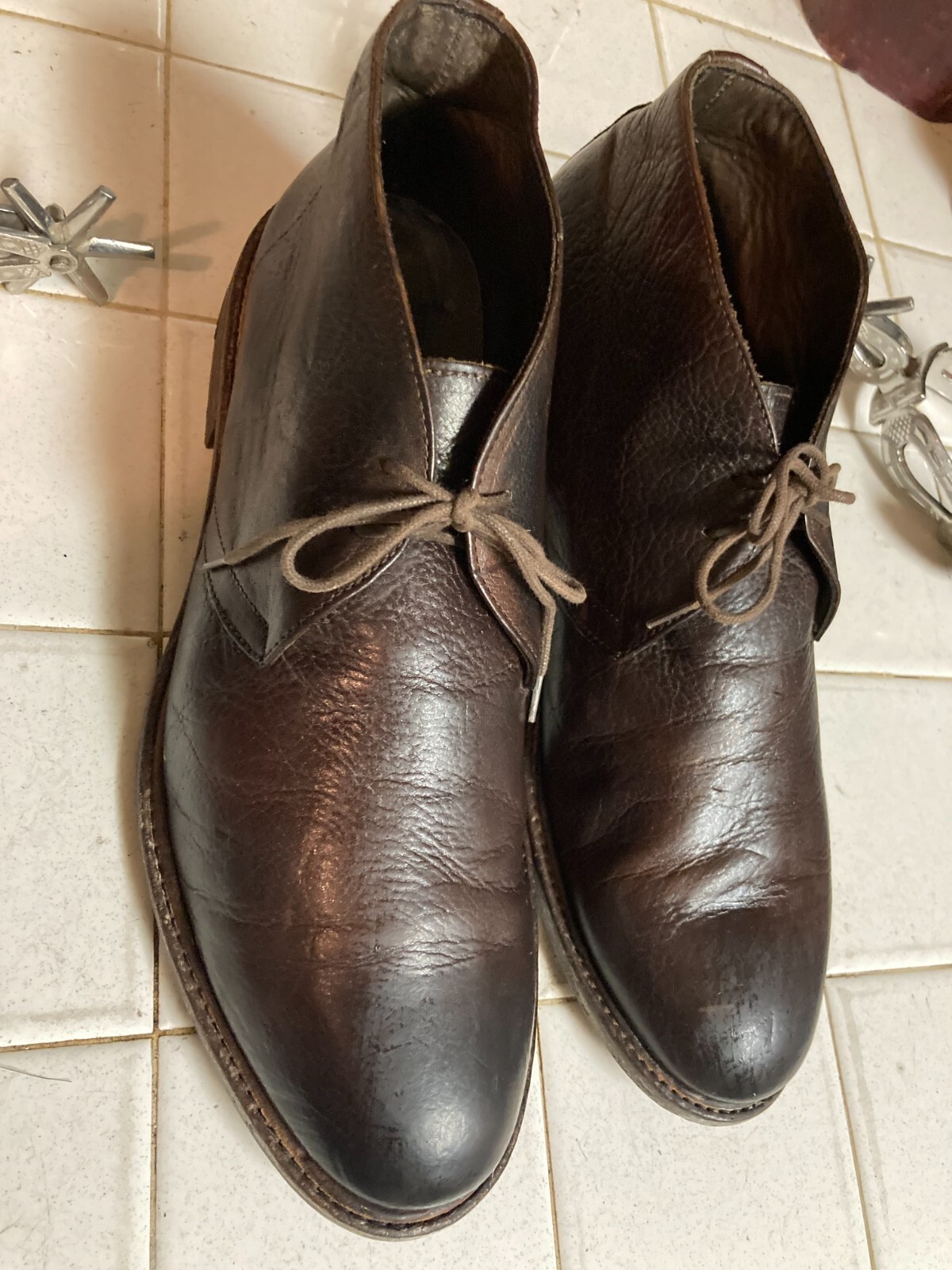 ADAM DERRICK ITALY TO BOOT NEW YORK BROWN LEATHER LACE UP ENGINEER BOSS BOOTS 10 image 3
