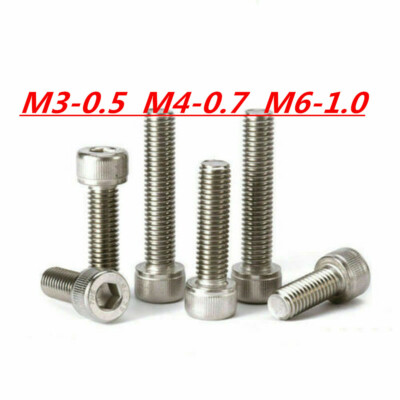 M3 M4 M5 M6 304 Stainless Steel Allen Hex Socket Cap Head Screws Bolts DIN912