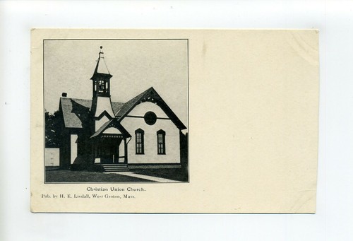 Groton MA Mass antique postcard, Christian Union Chapel - 第 1/2 張圖片