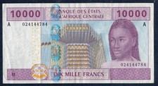 GABON - 10.000 Franci 2002 P.M. Nr. 510F Very Fine - Gian 7