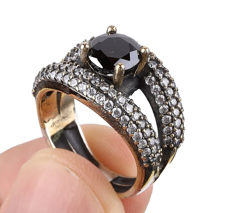Black 7 Ring Fashion Rings