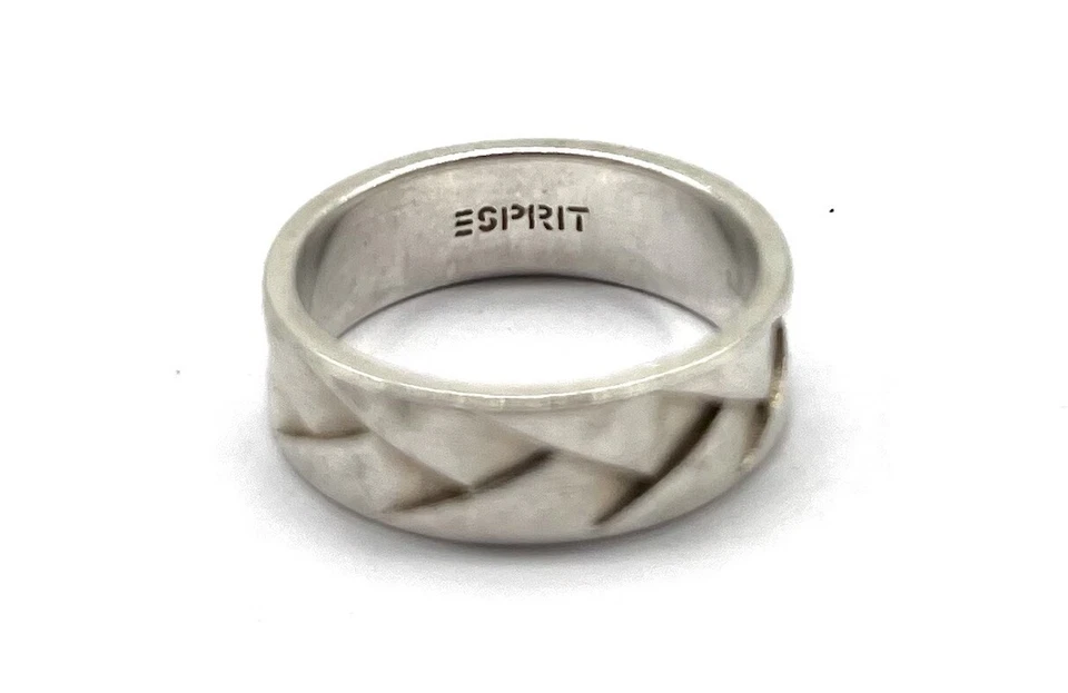 925/- Silberring, Esprit, Bandring, Muster, Gr. 56, 6 mm breit, guter Zustand - Bild 3 von 4