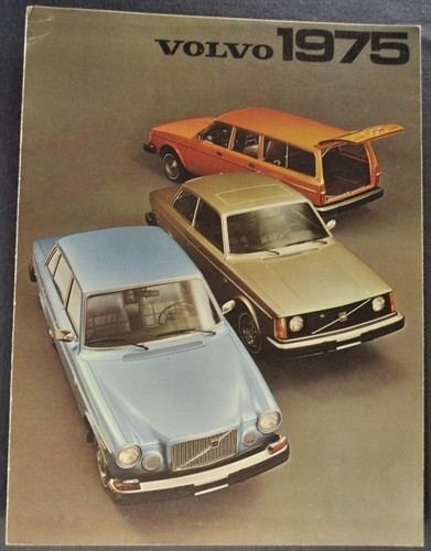 1975 Volvo Brochure Folder 164E 242DL 244GL Sedan 245 Wagon Excellent Original