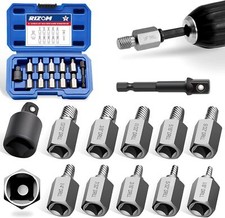 RIZOM 12-Piece Screw Extractor Set, 3/8" Inch Drive Multi-Spline Easy Out Bolt E