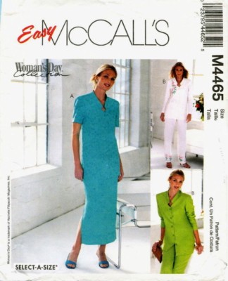 McCall's M4465 Misses Long Top & Pull-On Pants Skirt Sewing Pattern Uncut