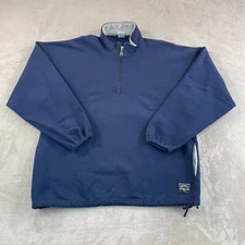 Vintage Russell Athletic Quarter Zip Pullover Sweatshirt Men XL Navy USA Made