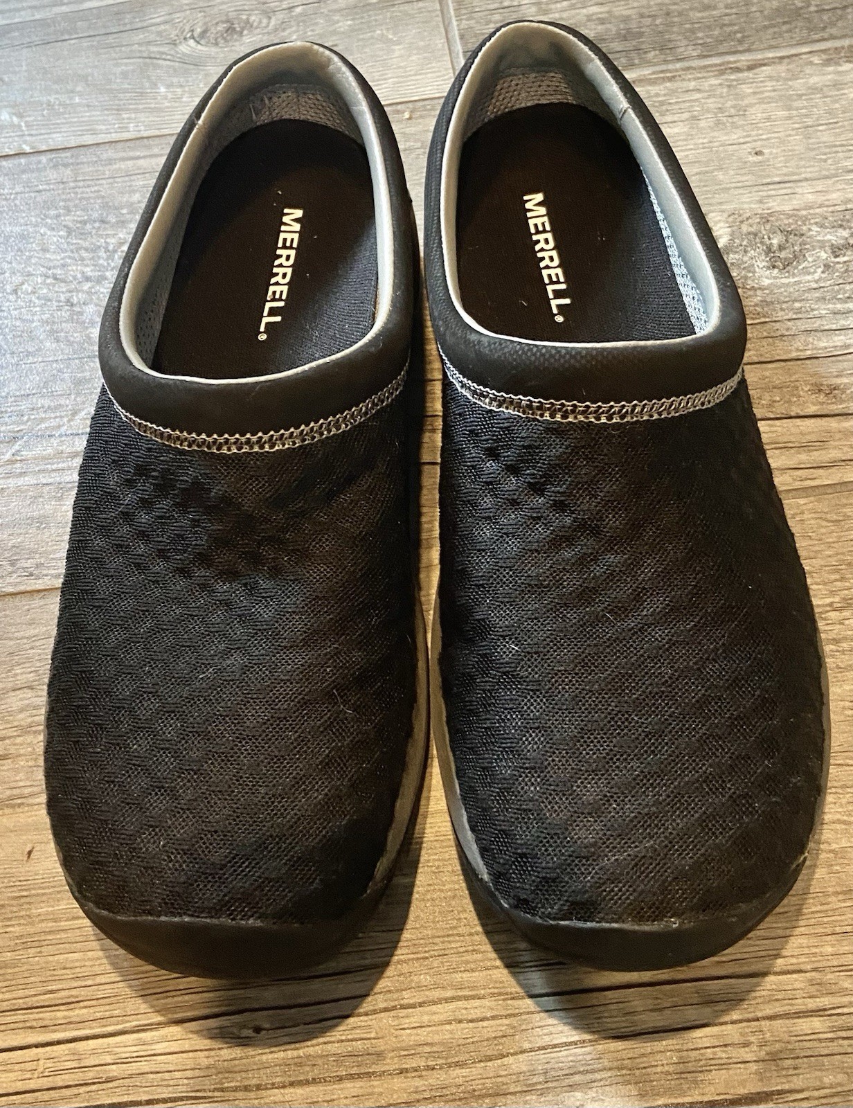 Merrell zoccoli neri in rete slip on donna taglia 9 uomo taglia 8