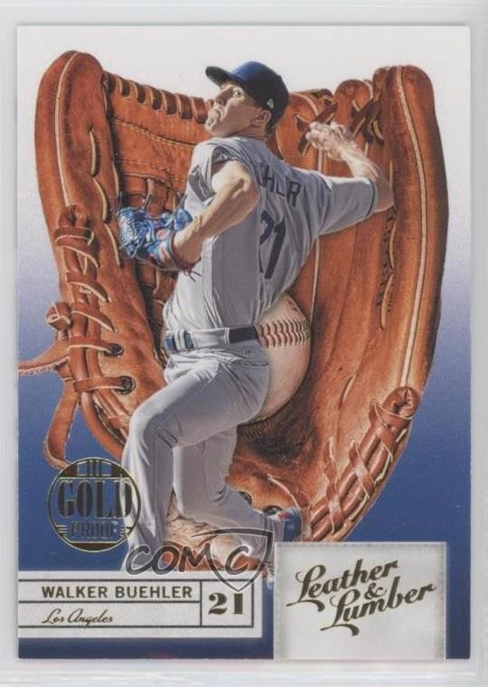 2019 Panini Leather & Lumber Gloves Embossed Gold Proof Walker Buehler #44 0e3