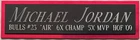 MICHAEL JORDAN BULLS NAMEPLATE FOR AUTOGRAPHED SIGNED BASKETBALL-PHOTO-BOOK-ART