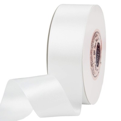 Solid Color Double Faced White Satin Ribbon 1-1/2'' Wide 50-Yards Long Perfect...