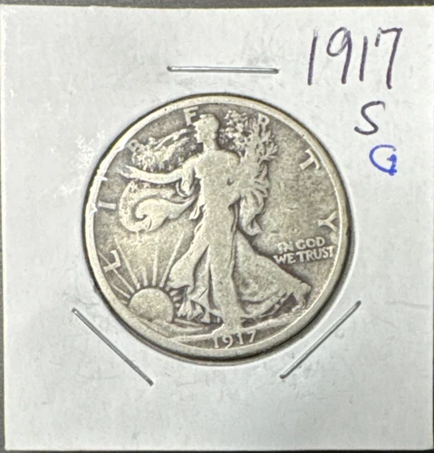 1917-S WALKING LIBERTY SILVER HALF DOLLAR -- GOOD