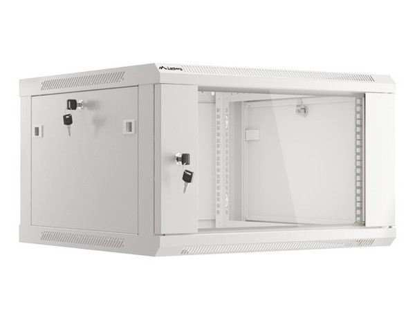 "Lanberg WF01-6606-10S Lanberg Rack Wandschrank 19\" 6U/600X600 GlastüR Grau"-image