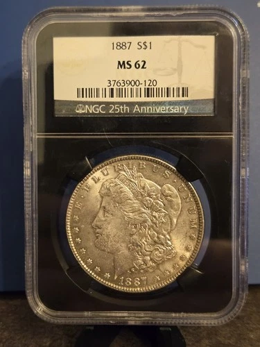 1887-P Morgan Silver Dollar $1 PCGS MS62
