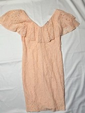 Lauren Ralph Lauren Pastel Peach Paisley Lace Ruffle Lined Women’s  Dress Sz:6