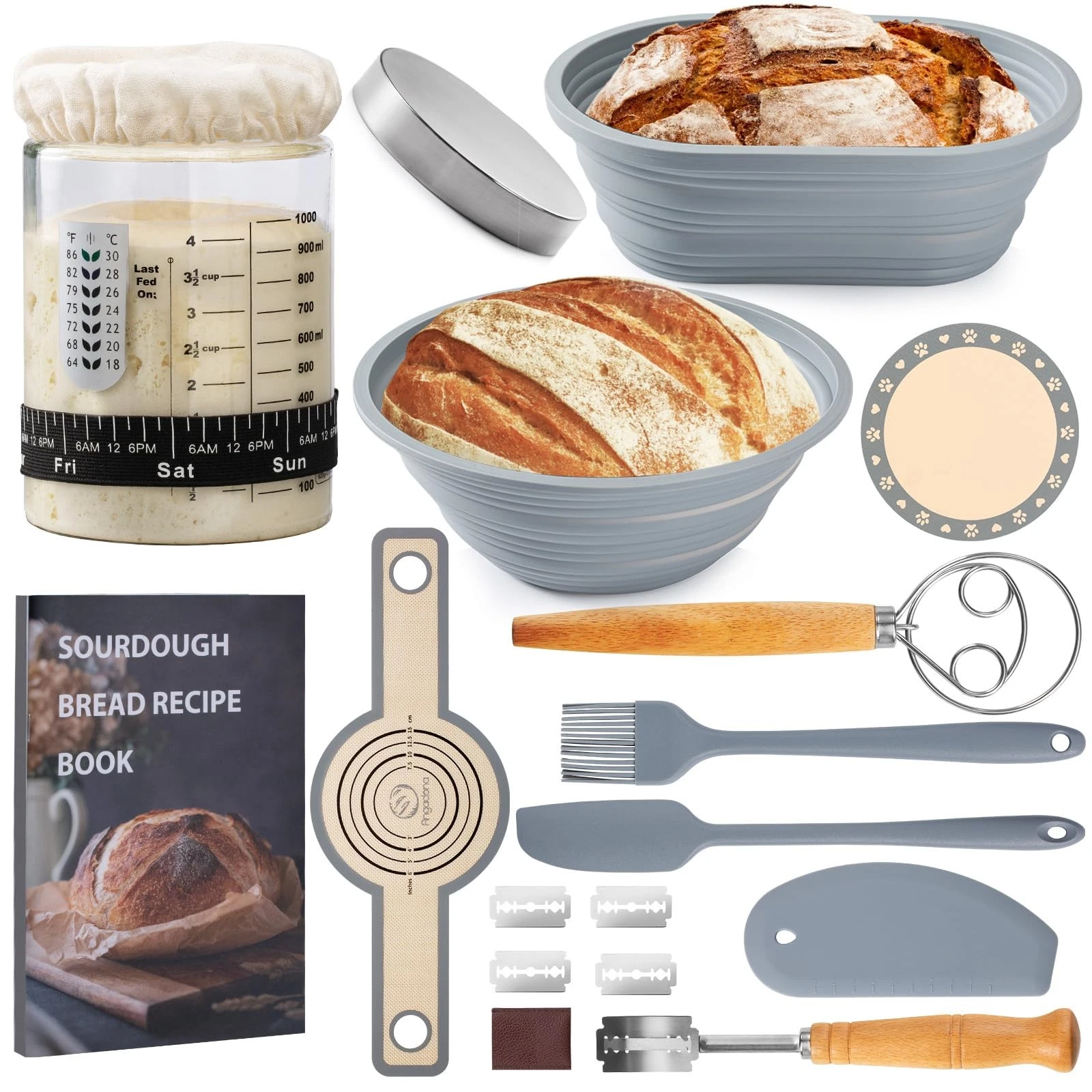 Sourdough Starter Kit, Sourdough Bread Baking Supplies, 40oz Sourdough Starte...