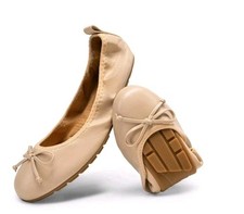 DREAM PAIRS Women's 9.5 Flats, Foldable Ballet Flats for Women Bowknot Round Toe