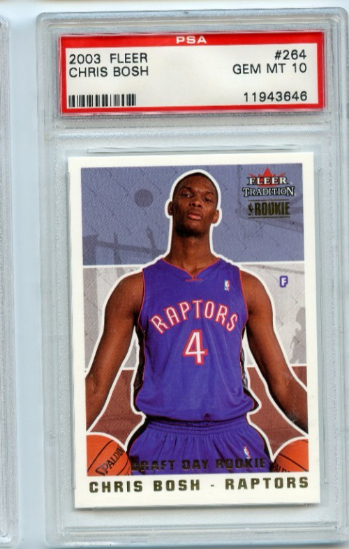 2003-04 Fleer Tradition Chris Bosh Draft Day Rookie /375 #264 PSA 10 Rookie RC