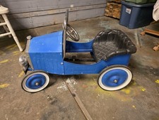 Blue Pedal Car Ride-On Toy w/ Steering Wheel, Whitewall Tires, 1933 Plate