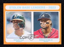 2024 Topps Heritage Mini Orange Border 3/5 Esteury Ruiz Ronald Acuna Jr #309 2g8