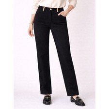 Vintage St. John Sport Pants Black Straight Leg Microfiber Trousers Size 4