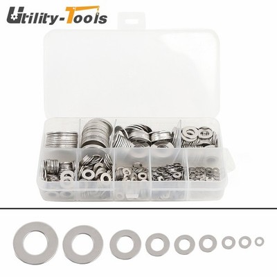 600 Pack Flat Washer Washers Assortment Set 304 Stainless Steel Value Kit